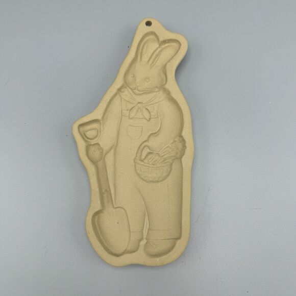 Vtg Brown Bag Cookie Art Mold Peter Rabbit Gardening Hill Design 1992 Easter - Picture 4 of 5